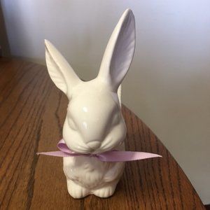 White Bunny Rabbit with basket on back